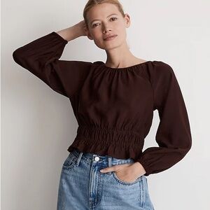 Madewell Twill Tie-Back Cutout Top